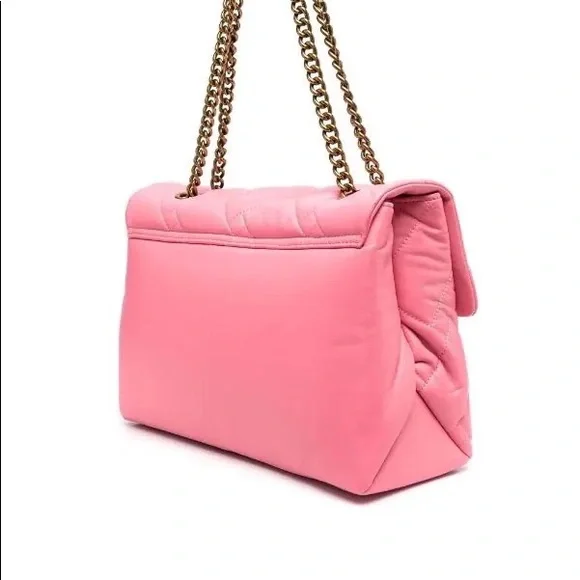 Kurt Geiger London Kensington XXL Soft Pink Leather Shoulder Bag NWT Gold Chain - Picture 3 of 5